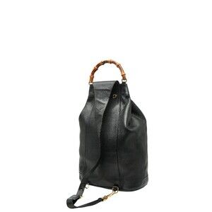 Gucci Bamboo Body Bag Leather Shoulder Top Handle Black